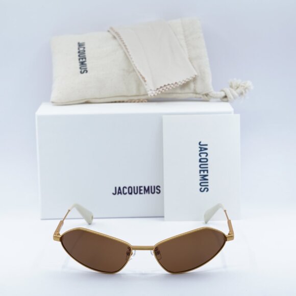 Jacquemus BAMBINO METAL JAC/68 C1 Cat Eye Sunglasses - Gold/Brown - Picture 3 of 12